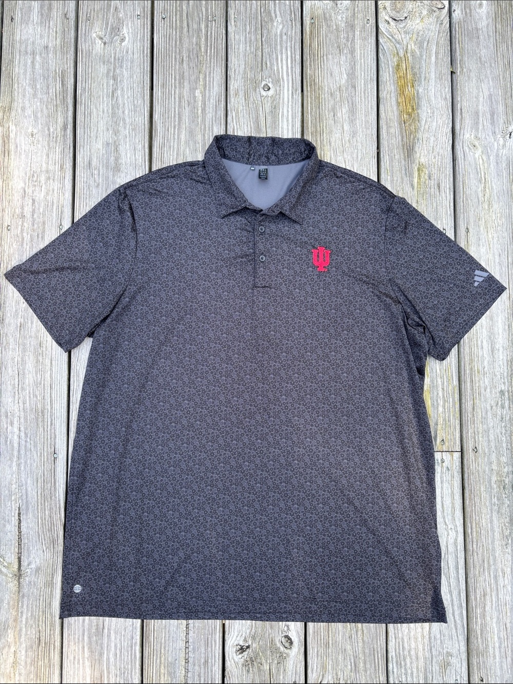 Adidas Indiana University Hoosiers Men's Patterned Golf Polo Shirt Size 2XL